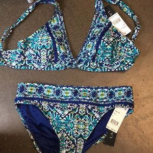 La Blanca bikini blue and green size 8